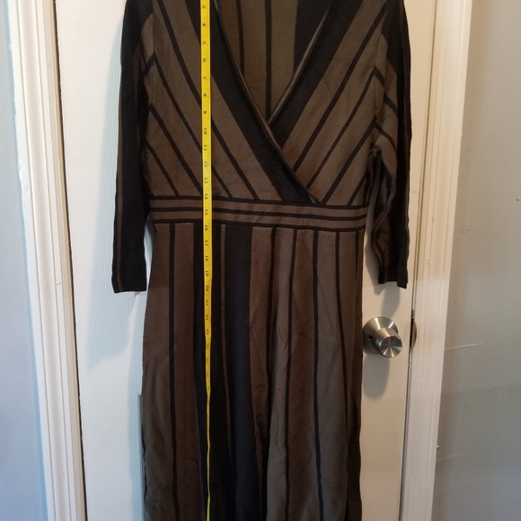 Nina Leonard striped elbow sleeve sweater dress - Picture 7 of 8